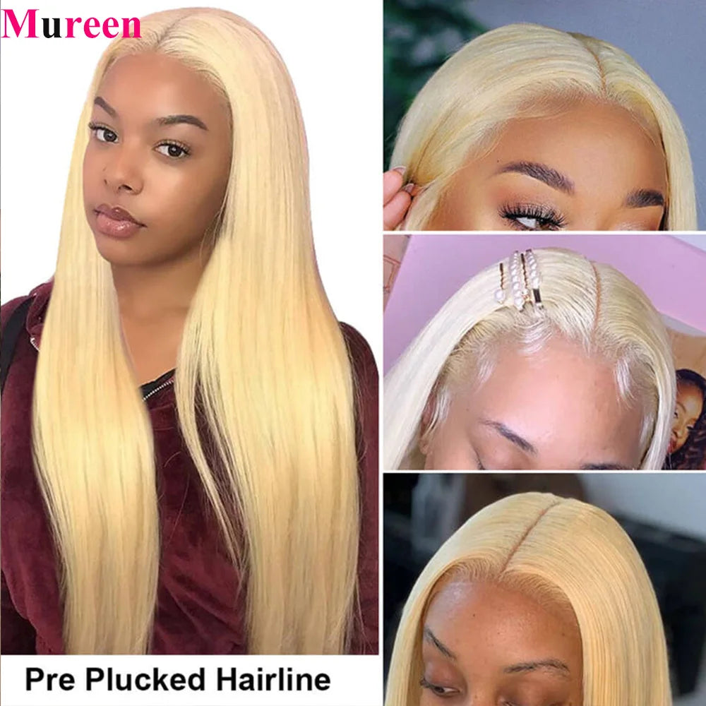613 Blonde HD Lace Frontal Wig Brazilian Straight 13x6 Human Hair Wigs Transparent Lace Front for Natural Look