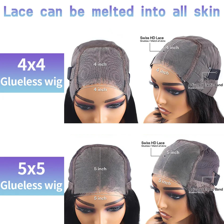 Body wave Wigs Glueless Wig Human Hair Ready To Wear 5x5 Lace Frontal Wig 4x4 Brazilian Closure Wig For Women Lace Front Wigs