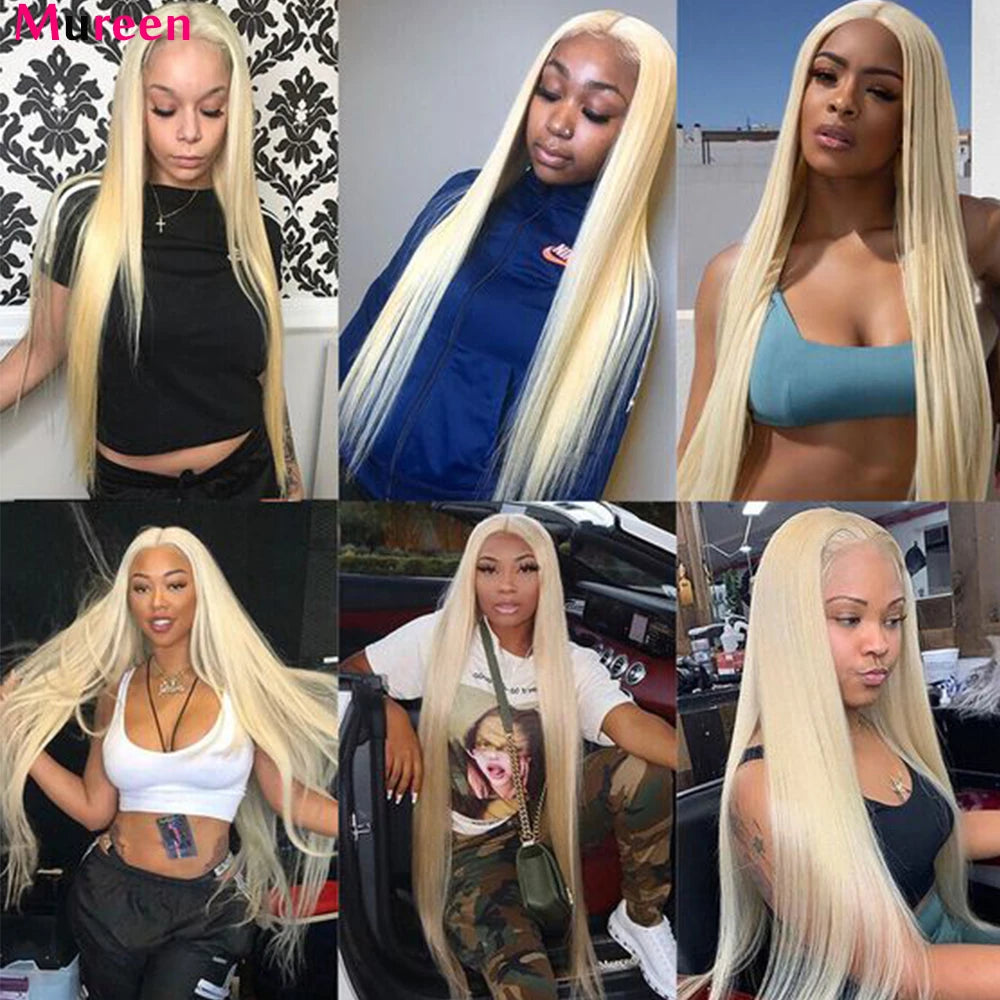 613 Blonde HD Lace Frontal Wig Brazilian Straight 13x6 Human Hair Wigs Transparent Lace Front for Natural Look