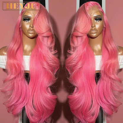 Pink Lace Front Wigs Human Hair Body Wave 13x6 HD Lace Frontal Wig Brazilian Colored Human Hair Wigs 100% 13x4 Loose Wave Wigs