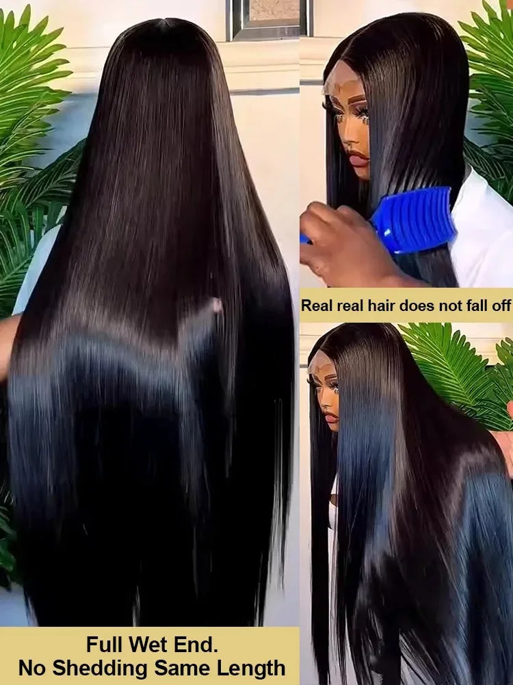 250 Density Straight Human Hair Wigs 13X6 HD Lace Frontal Wig 13X4 Transparent Lace Front wig Pre Plucked Indian For Black Women