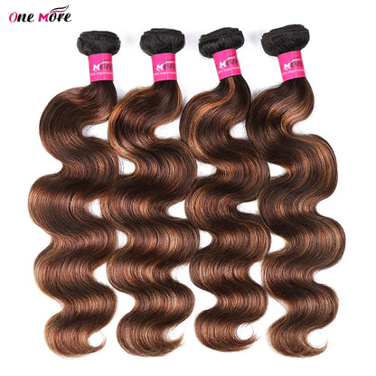 4x4 5x5 Closure With Bundles FB30 Brown Body Wave Bundles With Closure Ombre Colored Highlight Human Hair Bundles With Closure