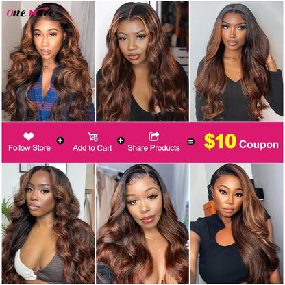 4x4 5x5 Closure With Bundles FB30 Brown Body Wave Bundles With Closure Ombre Colored Highlight Human Hair Bundles With Closure