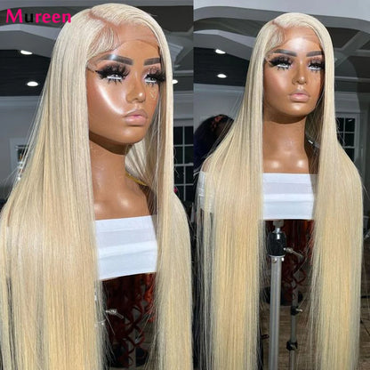 613 Blonde HD Lace Frontal Wig Brazilian Straight 13x6 Human Hair Wigs Transparent Lace Front for Natural Look