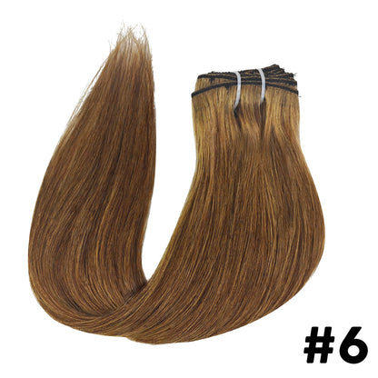 Brown Clip In Hair Extensions Real Human Hair Brazilian For Women Straight Hair 8pcs 120gram Remy Human Hair Thick Silky  Soft