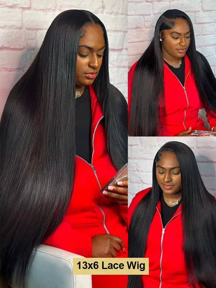 250 Density Straight Human Hair Wigs 13X6 HD Lace Frontal Wig 13X4 Transparent Lace Front wig Pre Plucked Indian For Black Women