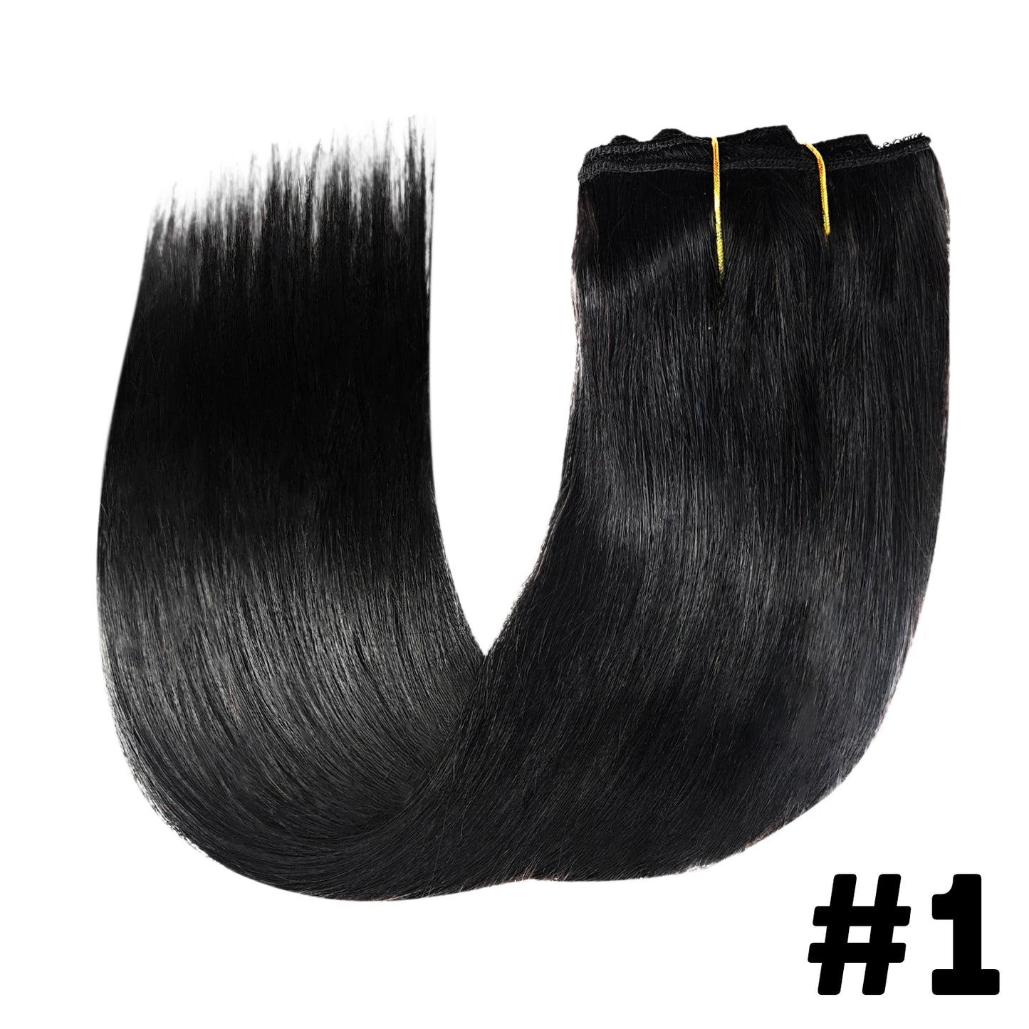 Straight Clip In Extensions Human Hair Brazilian Clip In Natural Black Color Clip Ins Remy Hair For Women Clip in Extension 120G
