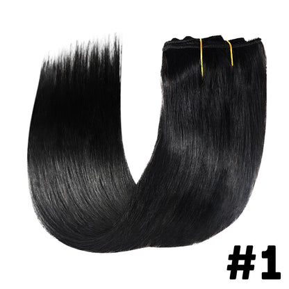 Straight Clip In Extensions Human Hair Brazilian Clip In Natural Black Color Clip Ins Remy Hair For Women Clip in Extension 120G