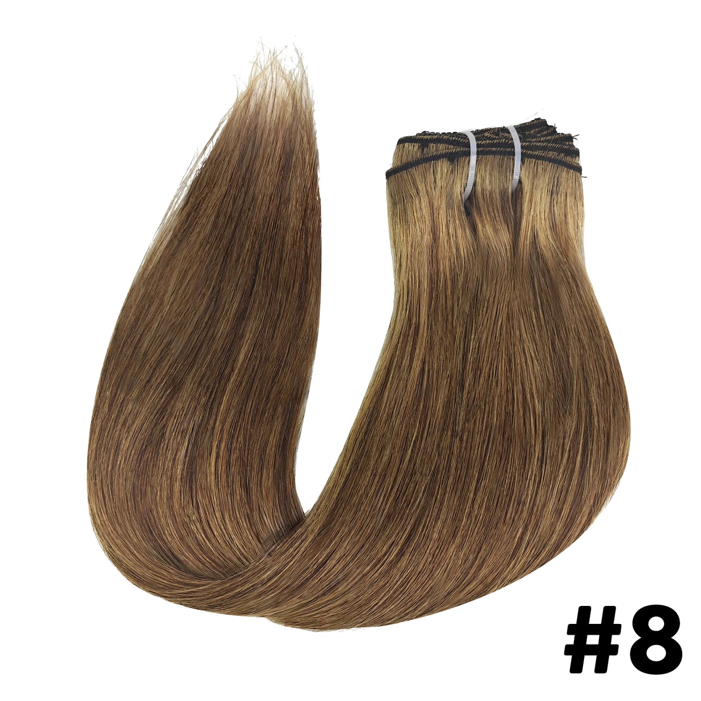 Brown Clip In Hair Extensions Real Human Hair Brazilian For Women Straight Hair 8pcs 120gram Remy Human Hair Thick Silky  Soft
