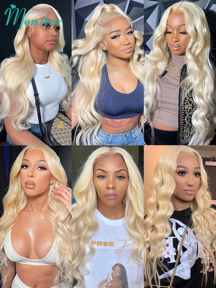 Monstar 1/3/4 613 Blonde Hair Extension Brazilian Hair Weave Bundles Body Wave Remy Human Hair Long 26 28 30 32 34 36 38 40 Inch