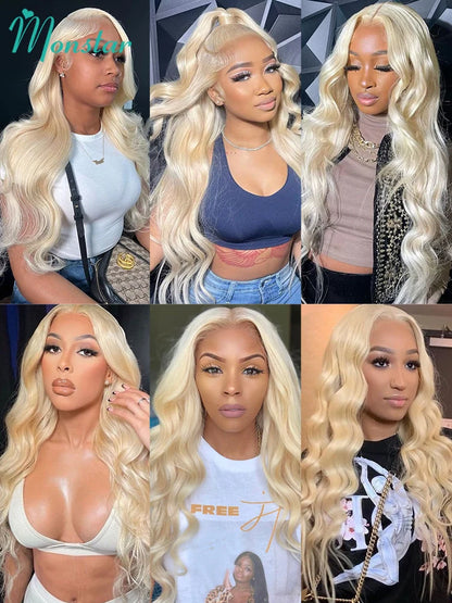 Monstar 1/3/4 613 Blonde Hair Extension Brazilian Hair Weave Bundles Body Wave Remy Human Hair Long 26 28 30 32 34 36 38 40 Inch