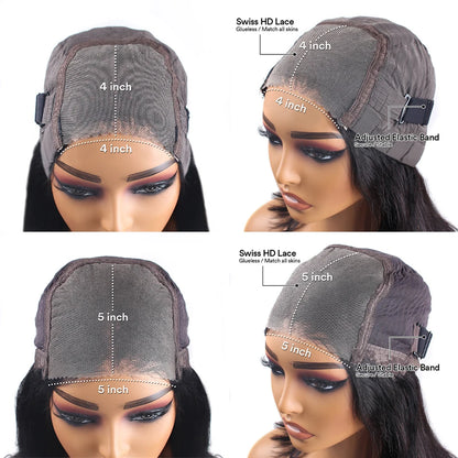 Glueless Wig Deep Wave Human Hair Wigs Ready To Wear Pre-Cut Lace Wear And Go Glueless Wigs Lace Front Human Hair Wig For Women