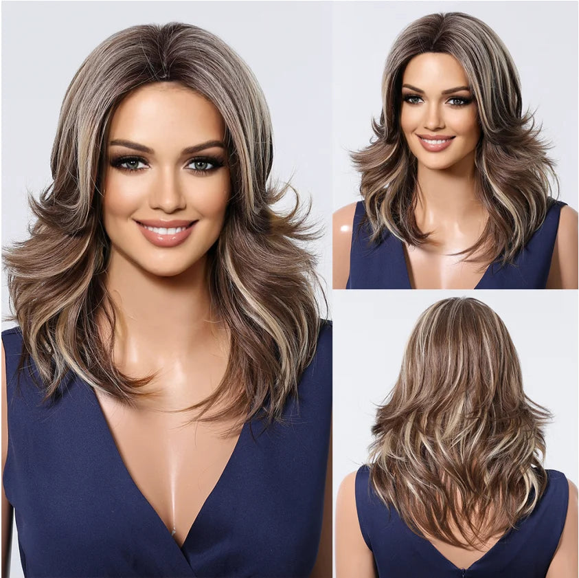 Short Straight Bob Wigs for Women Black Brown Synthetic Natural Hair Wig with Bangs Heat Resistant Cosplay Daily Use Hair