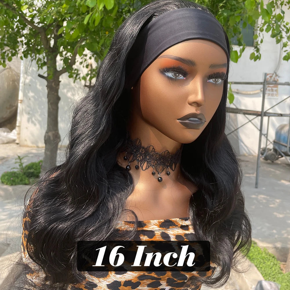 Headband Wig Human Hair Body Wave Wig 180% Density Remy Human Hair Wigs For Black Women Brazilian Ready To Wear Wig