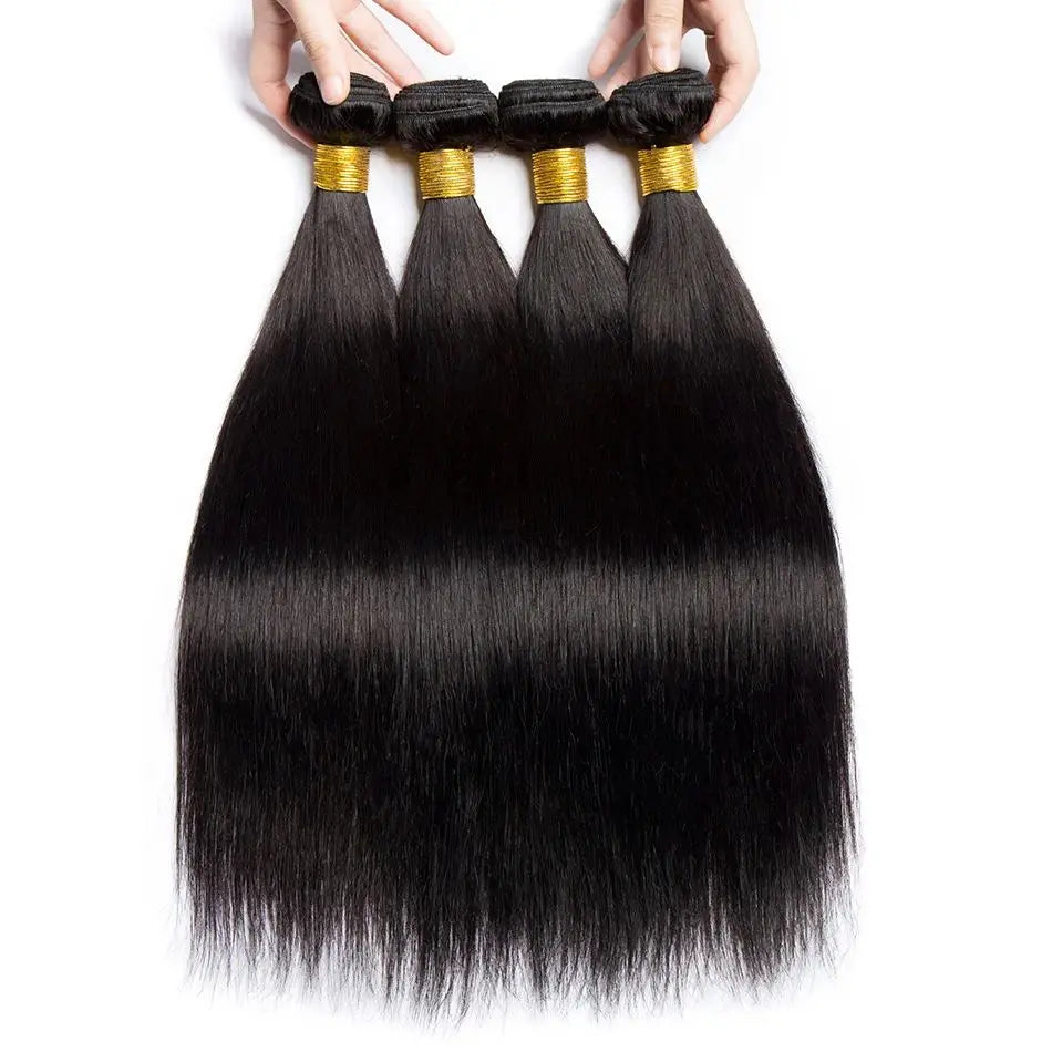 30 32 Inch 12A Indian Straight Human Hair Bundles 100% Raw Human Hair 3 Bundle Deals Human Hair Weaving Natural Hair Extensions