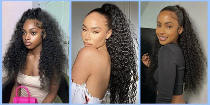 Long Fluffy Curly Hair Ponytail for Women Synthetic Kinky Curly Ponytail Hair Extensions 20 Inch Afro Curly Hairpieces Fake Tail