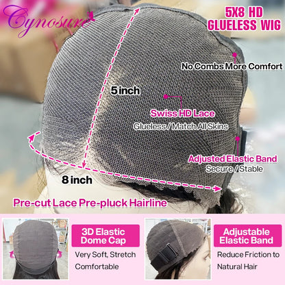 Cynosure 13x6 HD Lace Frontal Wig Preplucked Glueless Wig Human Hair Ready to Wear 13x4 Body Wave Human Hair Wigs for Women