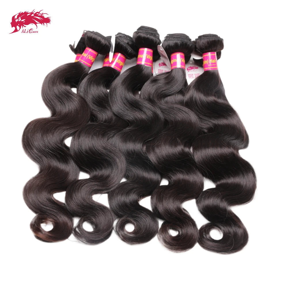 Ali Queen 10A Unprosseded Raw Virgin Hair Bundles 1Pcs Whosales Price 38 40 Inch Brazilian Body Wave Human Hair Weave