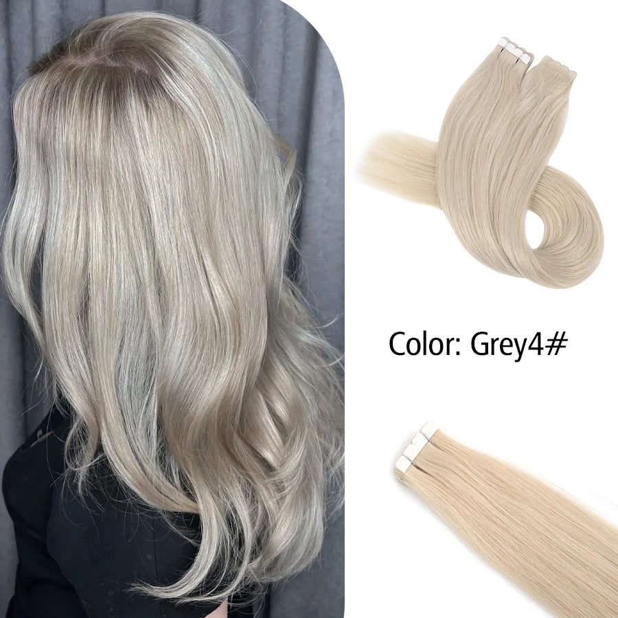 Neitsi Mini Tape In Human Hair Adhesive Extensions Black Brown Blonde Straight Skin Weft 100% Natural Real Mega Hair 16pcs/pack