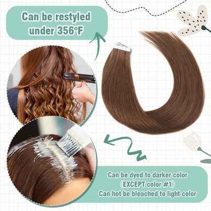 Neitsi Mini Tape In Human Hair Adhesive Extensions Black Brown Blonde Straight Skin Weft 100% Natural Real Mega Hair 16pcs/pack