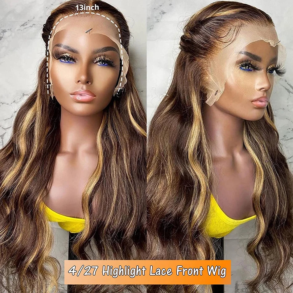 Highlight Wig Human Hair Blonde Body Wave 13X6 Hd Lace Frontal Wigs Hd Lace Wig 13X6 Human Hair 13X4 Lace Front Human Hair Wig