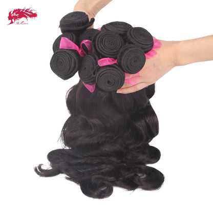 Ali Queen 10A Unprosseded Raw Virgin Hair Bundles 1Pcs Whosales Price 38 40 Inch Brazilian Body Wave Human Hair Weave