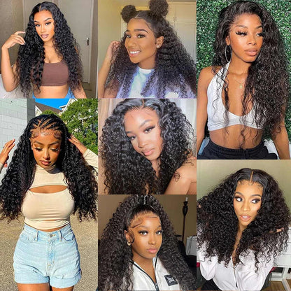 Wet And Wavy Curly Lace Front Human Hair Wig Brazilian 13x4 Water Wave Lace Frontal Human Hair Wigs For Black Women Virgin Hair