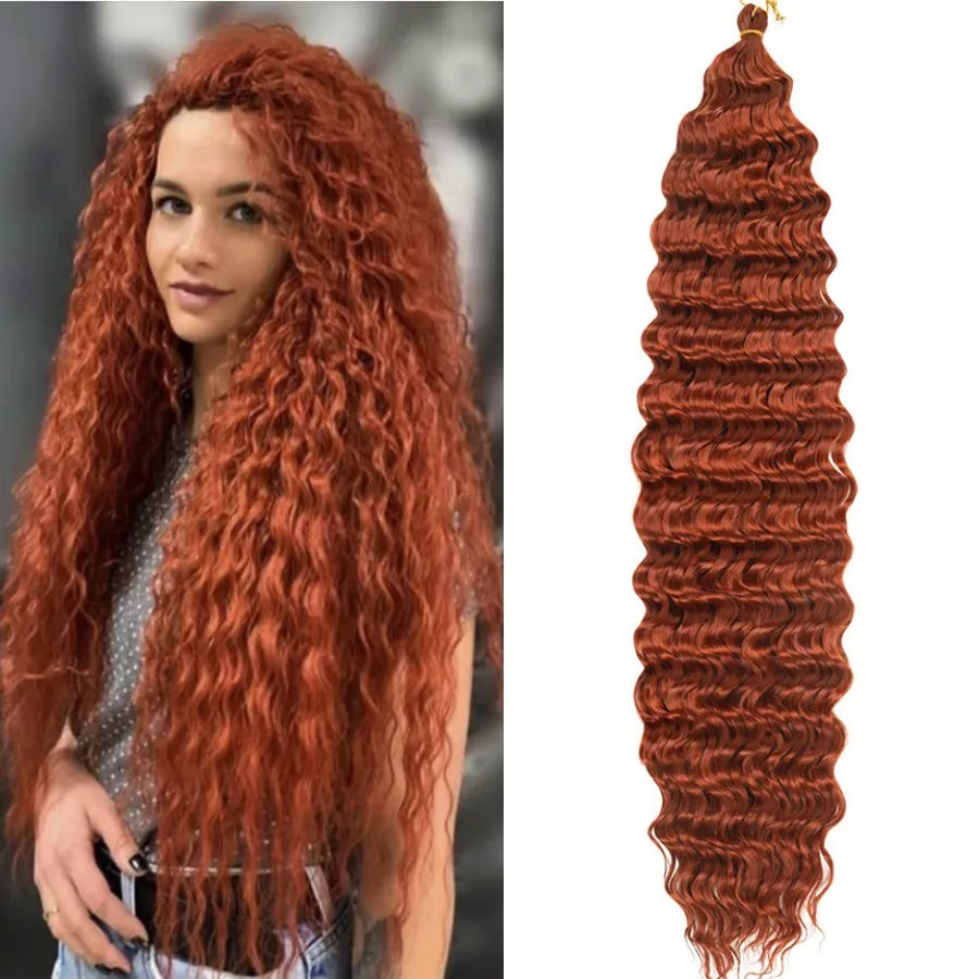 Synthetic Curly Braiding Hair 30 Inch Ocean Wave Crochet Hair for Black Women Long Deep Wave Wet and Wavy Braiding Hair