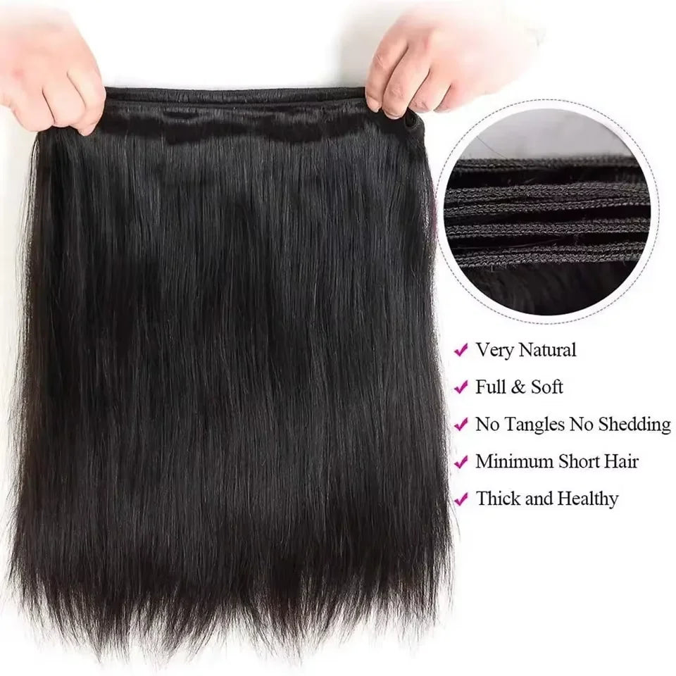 16A Straight Human Hair Bundles Brazilian 100% Human Hair Bone 3/4/5 Bundles Remy Extensions Double Weft Braiding Hair