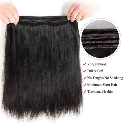 16A Straight Human Hair Bundles Brazilian 100% Human Hair Bone 3/4/5 Bundles Remy Extensions Double Weft Braiding Hair
