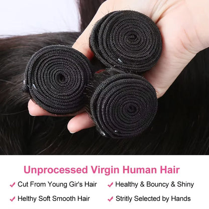 16A Straight Human Hair Bundles Brazilian 100% Human Hair Bone 3/4/5 Bundles Remy Extensions Double Weft Braiding Hair