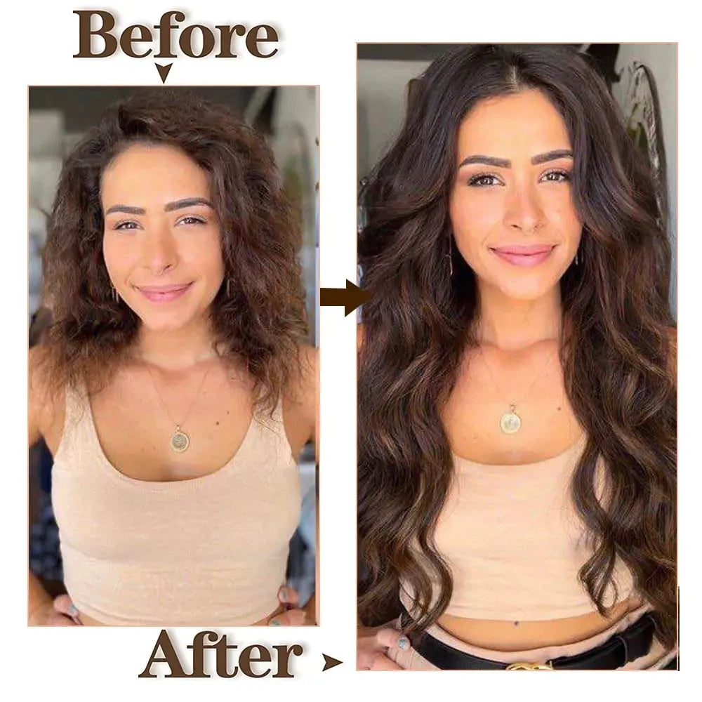 Clip in Hair Extensions Real Human Hair color #4 Chocolate Brown Clip in Hair Extensions 8pcs Hair Natural Black Color 24 inches