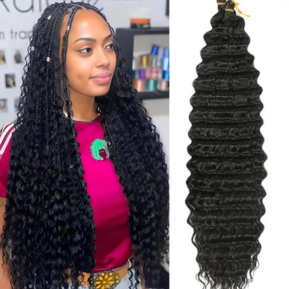 Synthetic Curly Braiding Hair 30 Inch Ocean Wave Crochet Hair for Black Women Long Deep Wave Wet and Wavy Braiding Hair