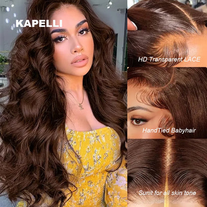 10A Brazilian Bundles with Closure Body Wave Bundles Human Hair With 4x4 Lace Closure Brown Blonde Colored 3/4 Bundles Hair Remy