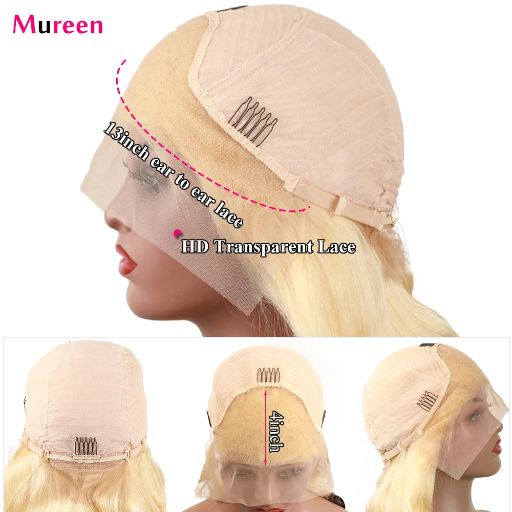 HD Lace Wig 13x6 Human Hair Wigs Brazilian Body Wave 613 HD Lace Frontal Wig Blonde Human Lace Front Wig 100% Human Hair Wigs