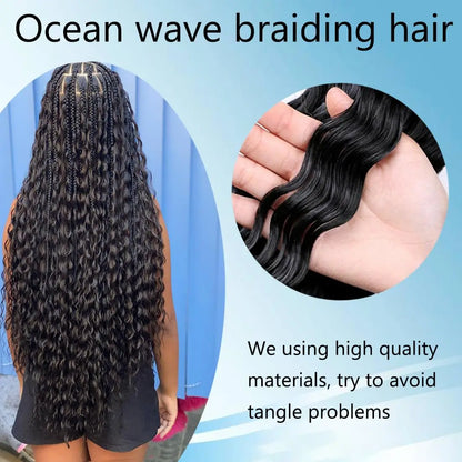 Synthetic Curly Braiding Hair 30 Inch Ocean Wave Crochet Hair for Black Women Long Deep Wave Wet and Wavy Braiding Hair