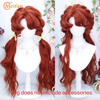 MEIFAN Synthetic Long Straight Lolita Wig with Bangs Wig Girl Cute Ombre Pink Blonde Black Cosplay Party Halloween Harajuku Wig