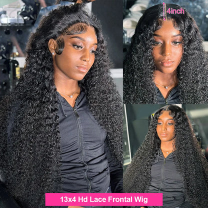 Hd 13x6 Lace Wig Human Hair Curly Wig For Women 40 Inch Brazilian Pre Plucked 13x4 Deep Wave Water Wave Lace Frontal Wigs