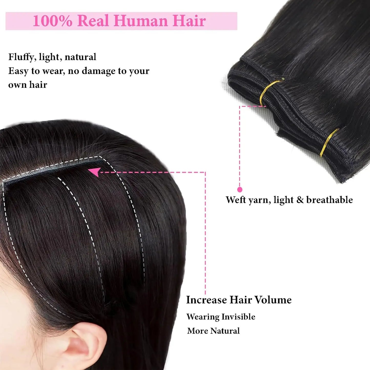 Straight Clip In Extensions Human Hair Brazilian Clip In Natural Black Color Clip Ins Remy Hair For Women Clip in Extension 120G