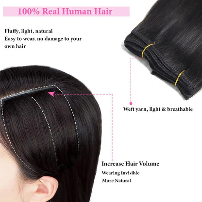 Straight Clip In Extensions Human Hair Brazilian Clip In Natural Black Color Clip Ins Remy Hair For Women Clip in Extension 120G