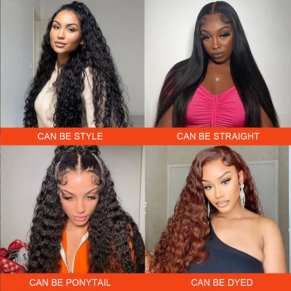 Wet And Wavy Curly Lace Front Human Hair Wig Brazilian 13x4 Water Wave Lace Frontal Human Hair Wigs For Black Women Virgin Hair