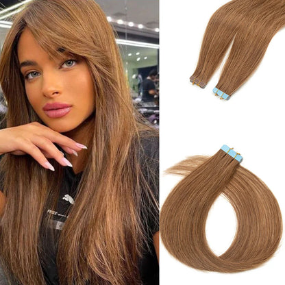 Natural Mini Tape in Human Hair Extensions Double Side Invisible Seamless Straight Black Brown Blonde Tape in Hair 10pcs/set