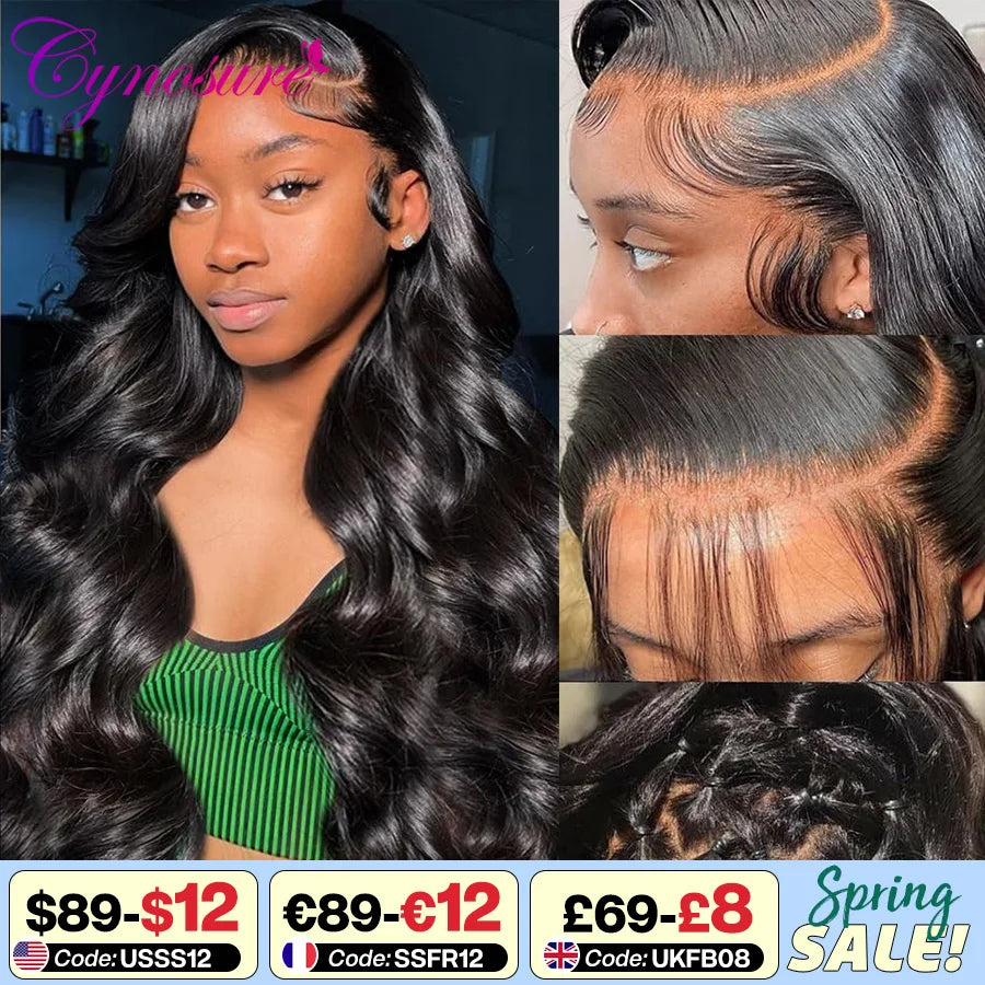 Cynosure 13x6 HD Lace Frontal Wig Preplucked Glueless Wig Human Hair Ready to Wear 13x4 Body Wave Human Hair Wigs for Women