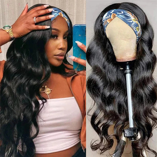 Headband Wig Human Hair Body Wave Wig 180% Density Remy Human Hair Wigs For Black Women Brazilian Ready To Wear Wig